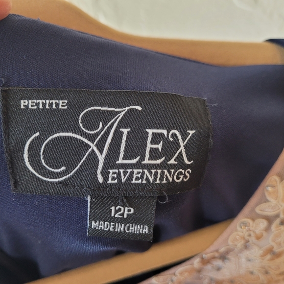 Alex Evening Petite Gown Navy  Sz 12P NWT - Picture 9 of 11